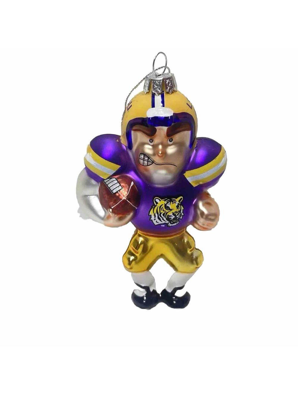 LSU Colligate Football Christmas Ornament Glass Blown School Spirit LSU Team New